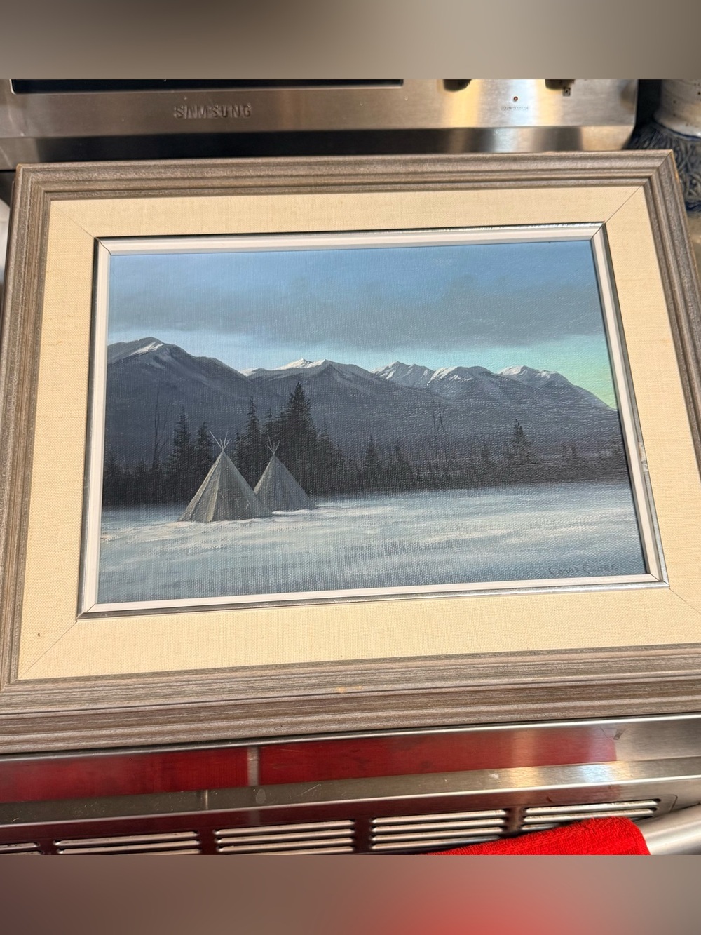 Chris MacClure Original Oil/Acrylic Painting Signed Landscape Tipi